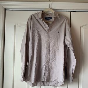 Men’s Long Sleeve Work Polo - Size XL - Tan/Grey
